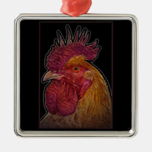 Rooster / El Gallo Metal Ornament