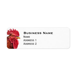 Rooster Face Return Address Label