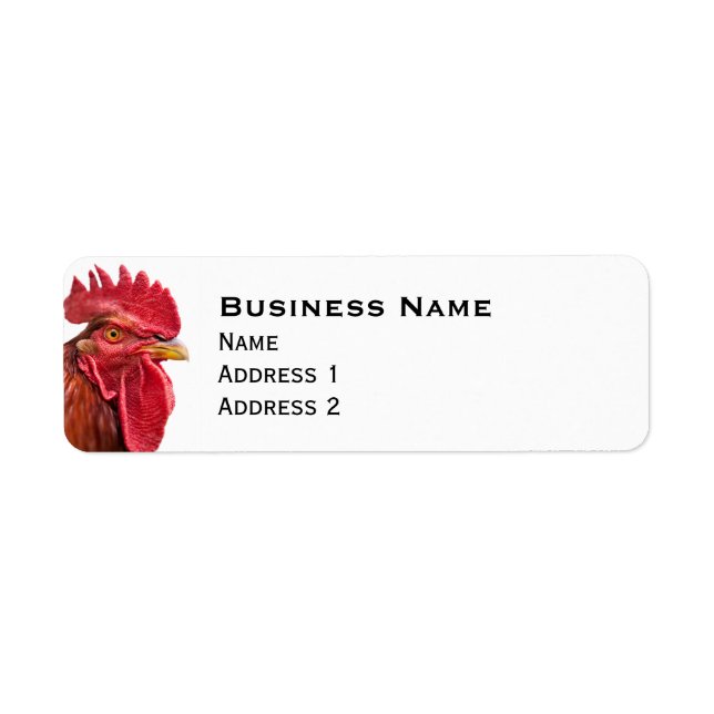Rooster Face Return Address Label (Front)