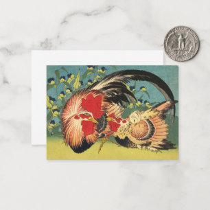 Rooster Family Fine Art Card