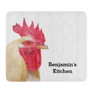 Rooster Farm Animal Personalised Name Cutting Boar Board