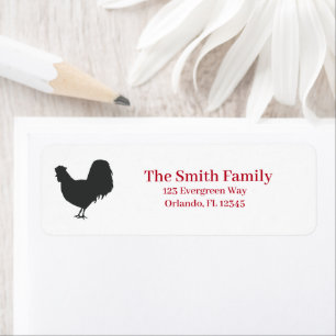 Rooster Farm Illustration Return Address  Label