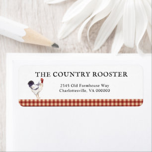 Rooster Farmhouse Country Return Addres Address Label