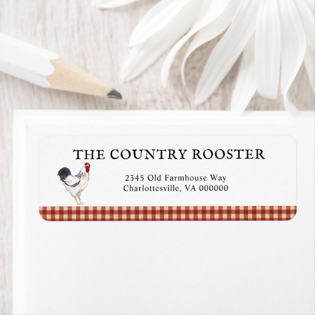 Rooster Farmhouse Country Return Addres Address Label (Insitu)