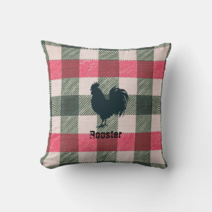 Rooster Farmhouse Gingham Customisable  Cushion