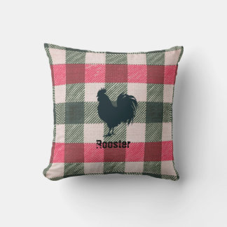 Rooster Farmhouse Gingham Customisable Cushion