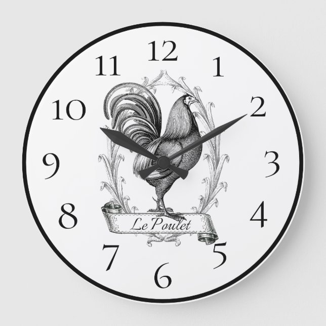 Rooster Farmhouse Home Decor  Large Clock (Front)