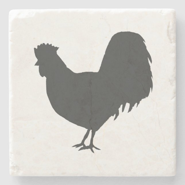 Rooster Farmhouse Marble Stone Coaster (Front)