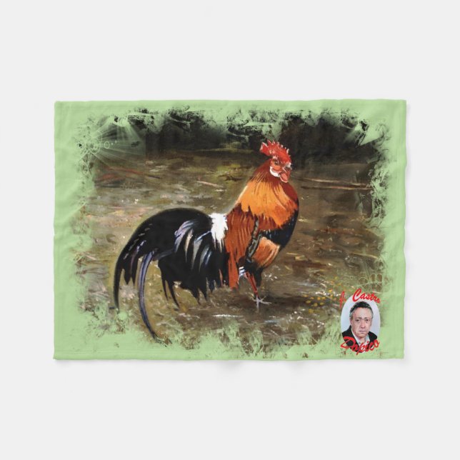 Rooster Fleece Blanket (Front (Horizontal))