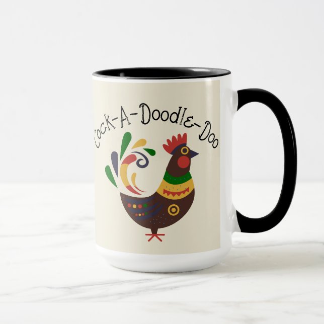 "Rooster" Folk Art Style Mug (Right)