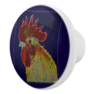 Rooster: Freestyle Head Ceramic Knob