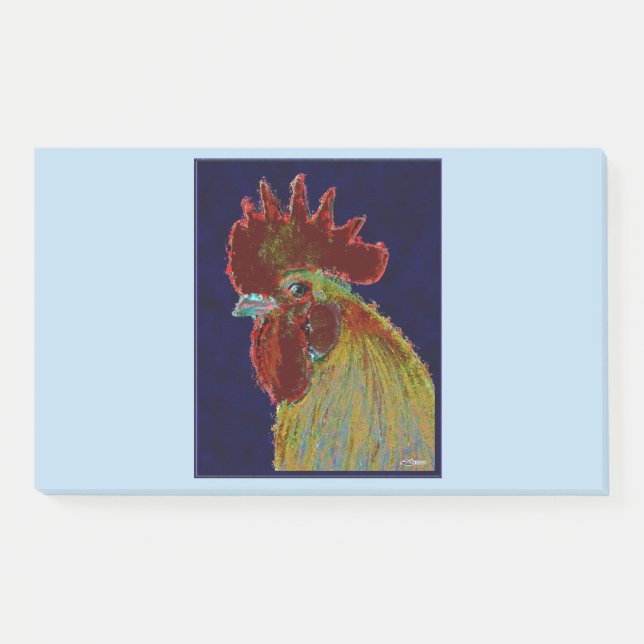 Rooster:  Freestyle Head Post-it Notes (Front)
