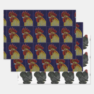 Rooster: Freestyle Head Wrapping Paper Sheet