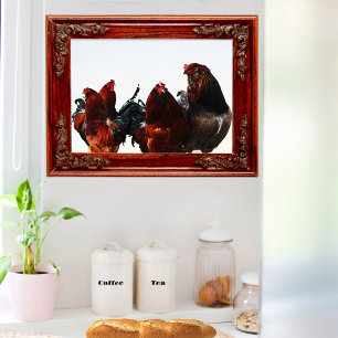 Rooster Gang Chicken Rooster Art Poster