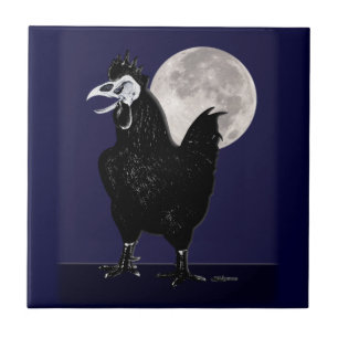 Rooster Ghost Ceramic Tile
