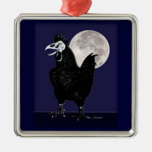 Rooster Ghost Metal Tree Decoration