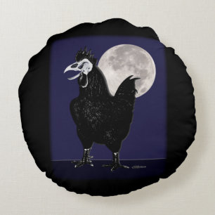 Rooster Ghost Round Cushion