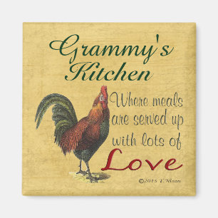 Rooster Grammy's Kitchen Refrigerator Magnet
