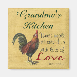 Rooster Grandma's Kitchen Refrigerator Magnet