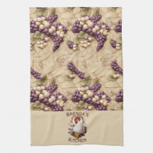 Rooster & Grapes Heraldic Crest, in wheat,
