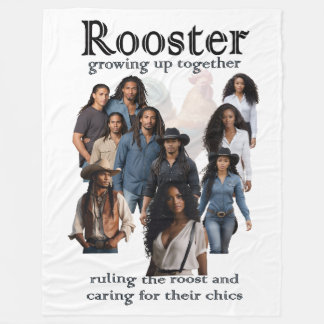 Rooster Grow Up Together Cover Art Sherpa Throw Fleece Blanket