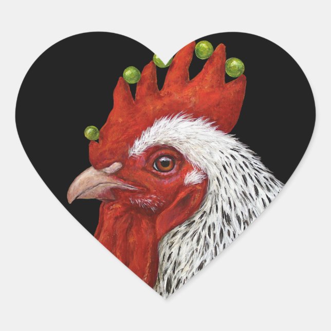 rooster heart stickers (Front)