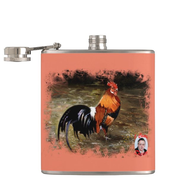 Rooster Hip Flask (Opened)