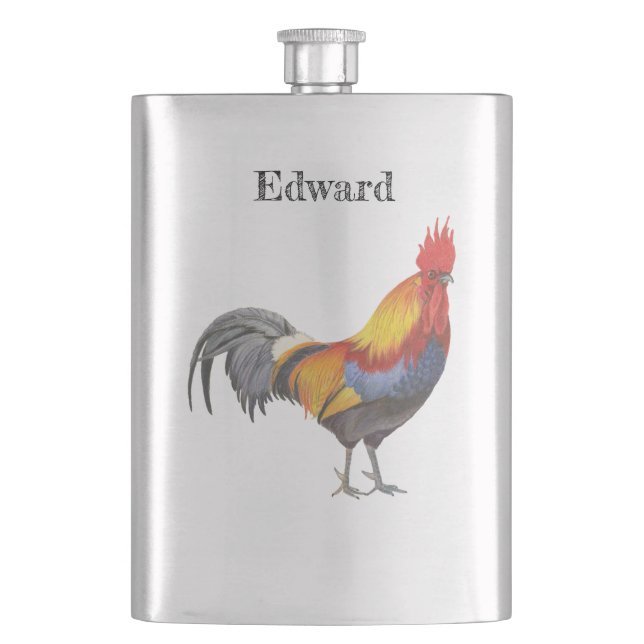 Rooster Hip Flask (Front)