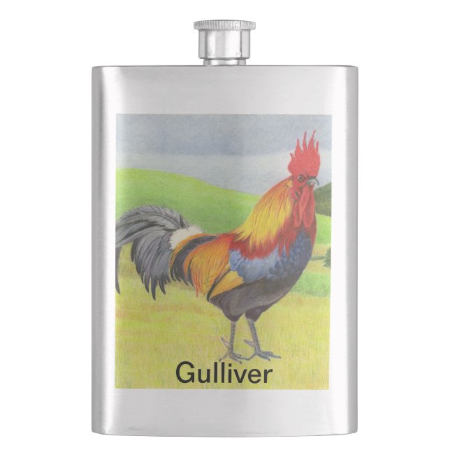 Rooster Hip Flask (Front)