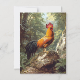 Rooster in a Jungle Landscape Postcard