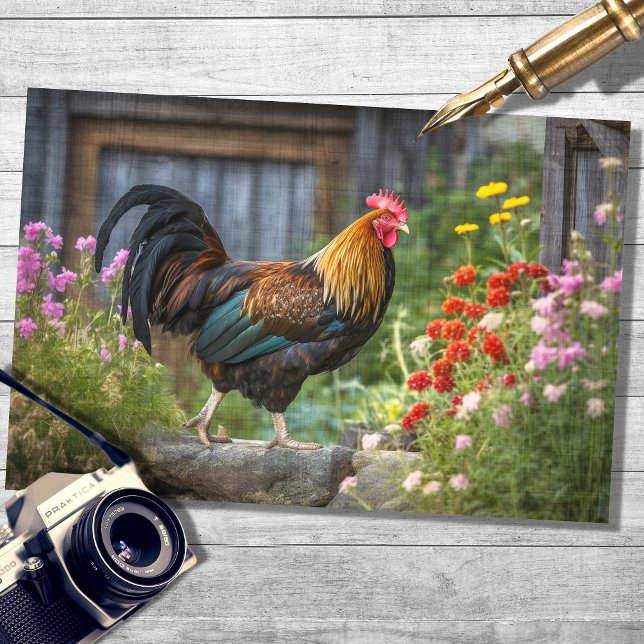 Rooster in Country 4 Decoupage Paper (Creator Uploaded)