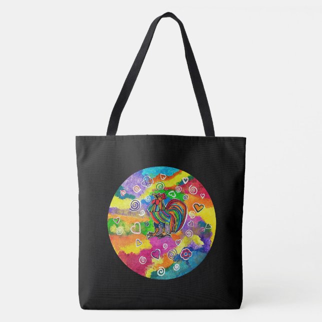 Rooster in love Tote Bag (Front)