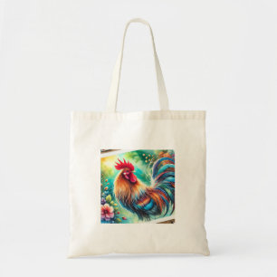 Rooster in Morning Light 010924AREF133 - Watercolo Tote Bag