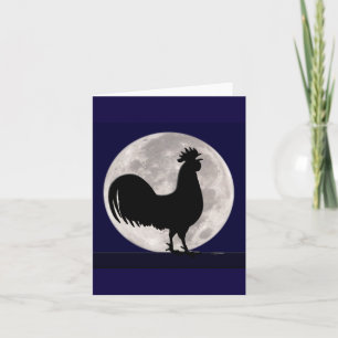 Rooster in the Moonlight Card