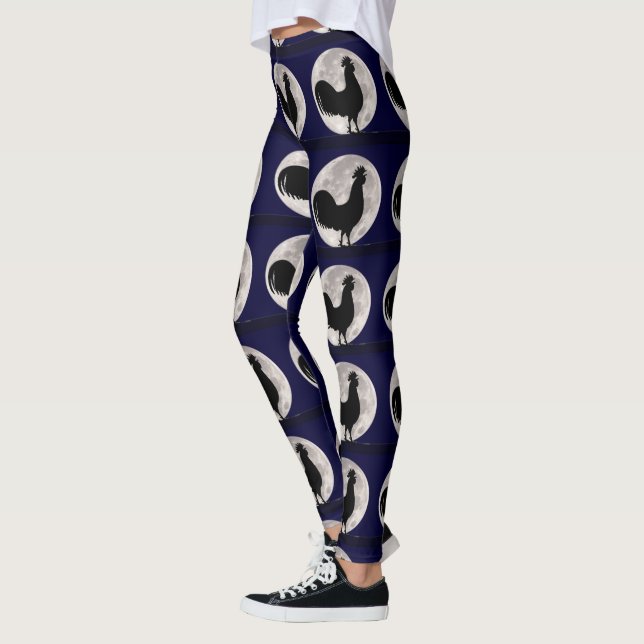 Rooster in the Moonlight Leggings (Left)