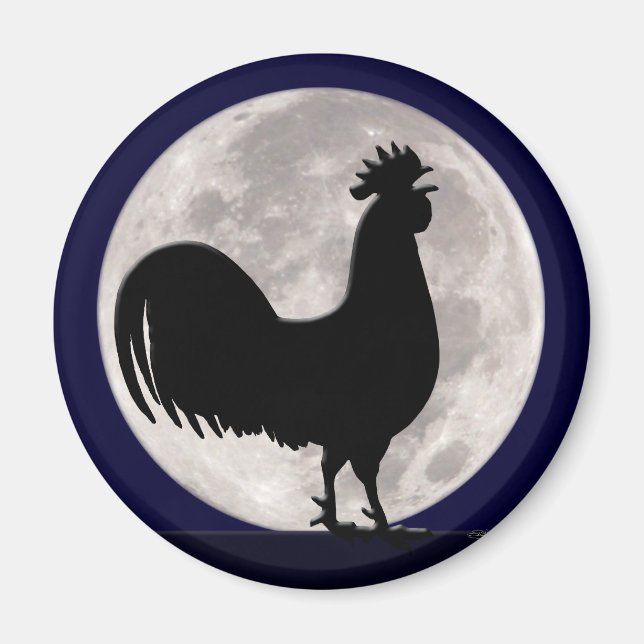 Rooster in the Moonlight Magnet (Front)