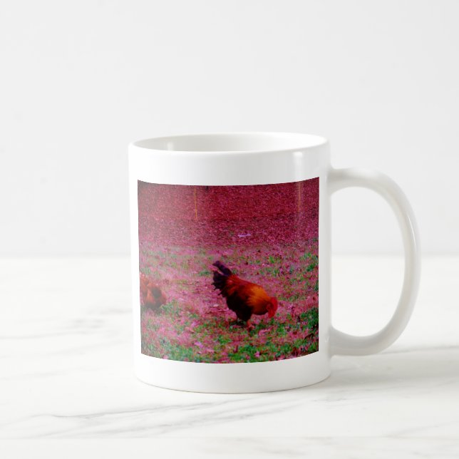 Rooster in the Purple Grass Coffee Mug (Right)