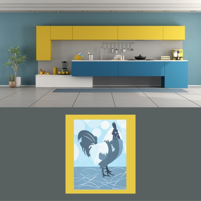 Rooster Light Blue Kitchen Wall Art - Poster (Creator Uploaded)