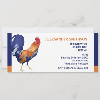 Rooster Long Party Invitation