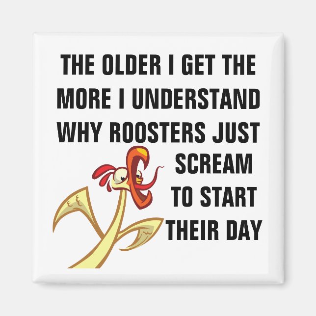 Rooster Magnet Screaming Into the Void Funny (Front)