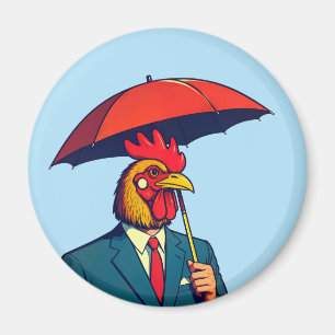 Rooster man magnet