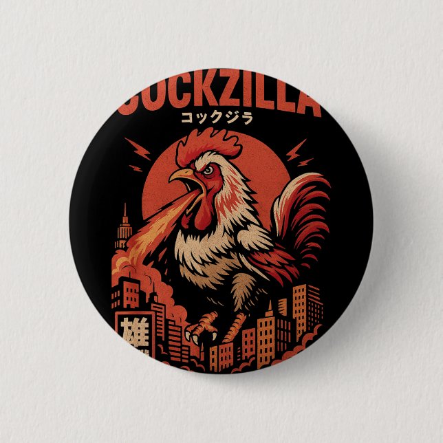 Rooster Men Funny Chicken For Men Distressed  6 Cm Round Badge (Front)