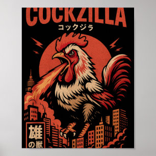 Rooster Men Funny Chicken For Men Distressed Poster