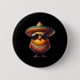 Rooster Mexican Cinco De Mayo Chicken Lover Funny 6 Cm Round Badge