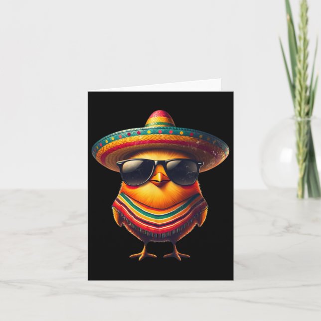 Rooster Mexican Cinco De Mayo Chicken Lover Funny  Card (Front)