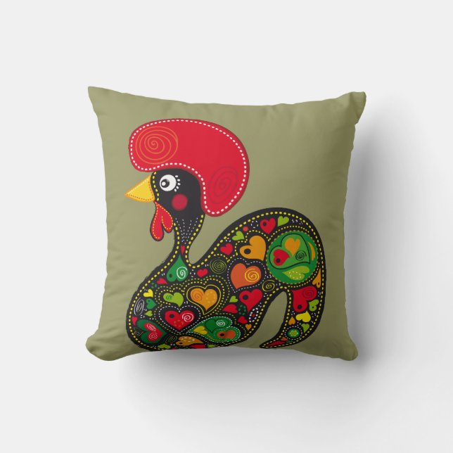 Rooster of Barcelos Nr02 - Galo de Barcelos Cushion (Front)