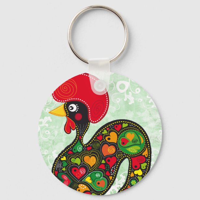 Rooster of Barcelos Nr02 - Galo de Barcelos Key Ring (Front)