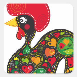 Rooster of Barcelos Nr02 - Galo de Barcelos Square Sticker