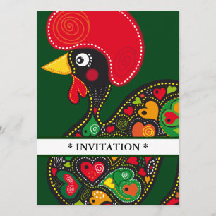 Rooster of Barcelos Nr 02 Invitation