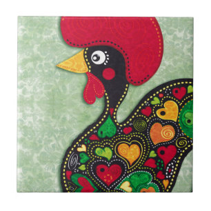 Rooster of Portugal Ceramic Tile